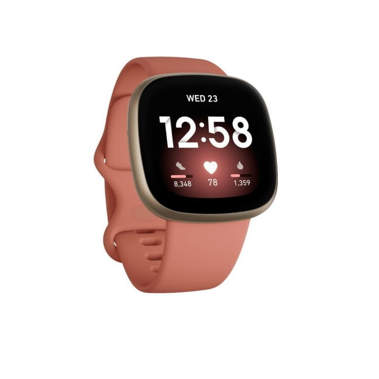 fitbit versa 3 pink clay gold