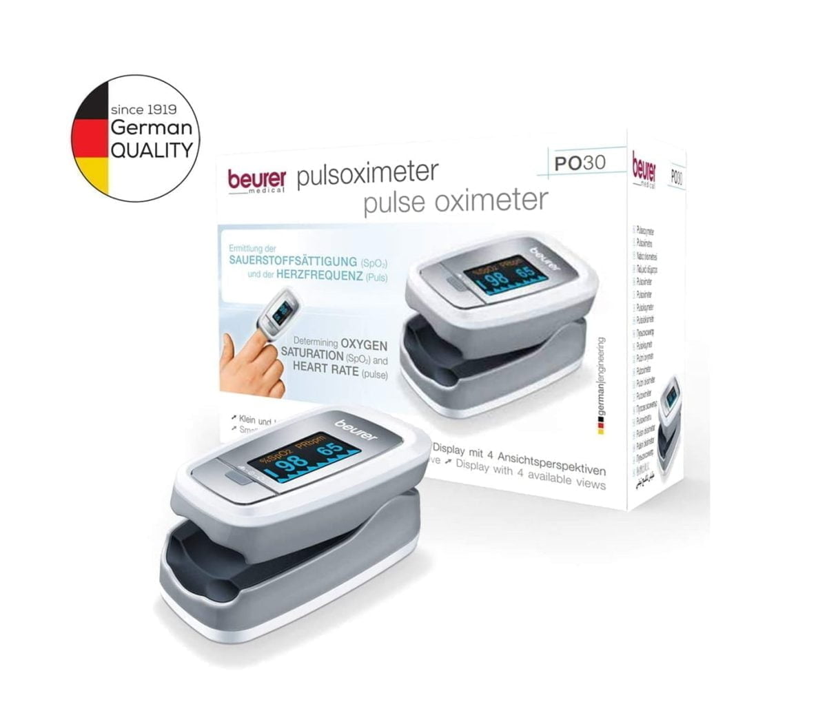 610Usbzkncl. Ac Sl1100 &Lt;H1&Gt;Beurer Po 30 Pulse Oximeter - Silver&Lt;/H1&Gt; &Lt;Ul Class=&Quot;A-Unordered-List A-Vertical A-Spacing-Mini&Quot;&Gt; &Lt;Li&Gt;&Lt;Span Class=&Quot;A-List-Item&Quot;&Gt; Measurement Of Arterial Oxygen Saturation (Spo2) And Heart Rate (Pulse) &Lt;/Span&Gt;&Lt;/Li&Gt; &Lt;Li&Gt;&Lt;Span Class=&Quot;A-List-Item&Quot;&Gt; Particularly Suitable For Persons With: Heart Failure, Chronic Obstructive Pulmonary Diseases, Bronchial Asthma &Lt;/Span&Gt;&Lt;/Li&Gt; &Lt;Li&Gt;&Lt;Span Class=&Quot;A-List-Item&Quot;&Gt; Also Suitable For Sports At High Altitudes &Lt;/Span&Gt;&Lt;/Li&Gt; &Lt;Li&Gt;&Lt;Span Class=&Quot;A-List-Item&Quot;&Gt; Colour Display With 4 Available Views &Lt;/Span&Gt;&Lt;/Li&Gt; &Lt;Li&Gt;&Lt;Span Class=&Quot;A-List-Item&Quot;&Gt; Small And Light For Use At Home And On The Move &Lt;/Span&Gt;&Lt;/Li&Gt; &Lt;/Ul&Gt; Oximeter Beurer Po 30 Pulse Oximeter - Silver