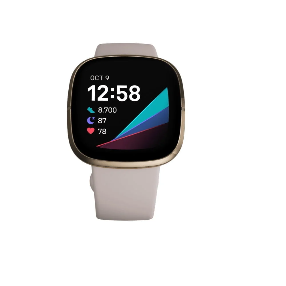 Prod16 1 Fitbit &Lt;H1&Gt;Fitbit Sense, Advanced Smartwatch, Lunar White Soft Gold Stainless Steel&Lt;/H1&Gt; Fitbit Sense Fitbit Sense, Advanced Smartwatch With Tools For Heart Health, Stress Management &Amp; Skin Temperature Trends, Lunar White Soft Gold Stainless Steel