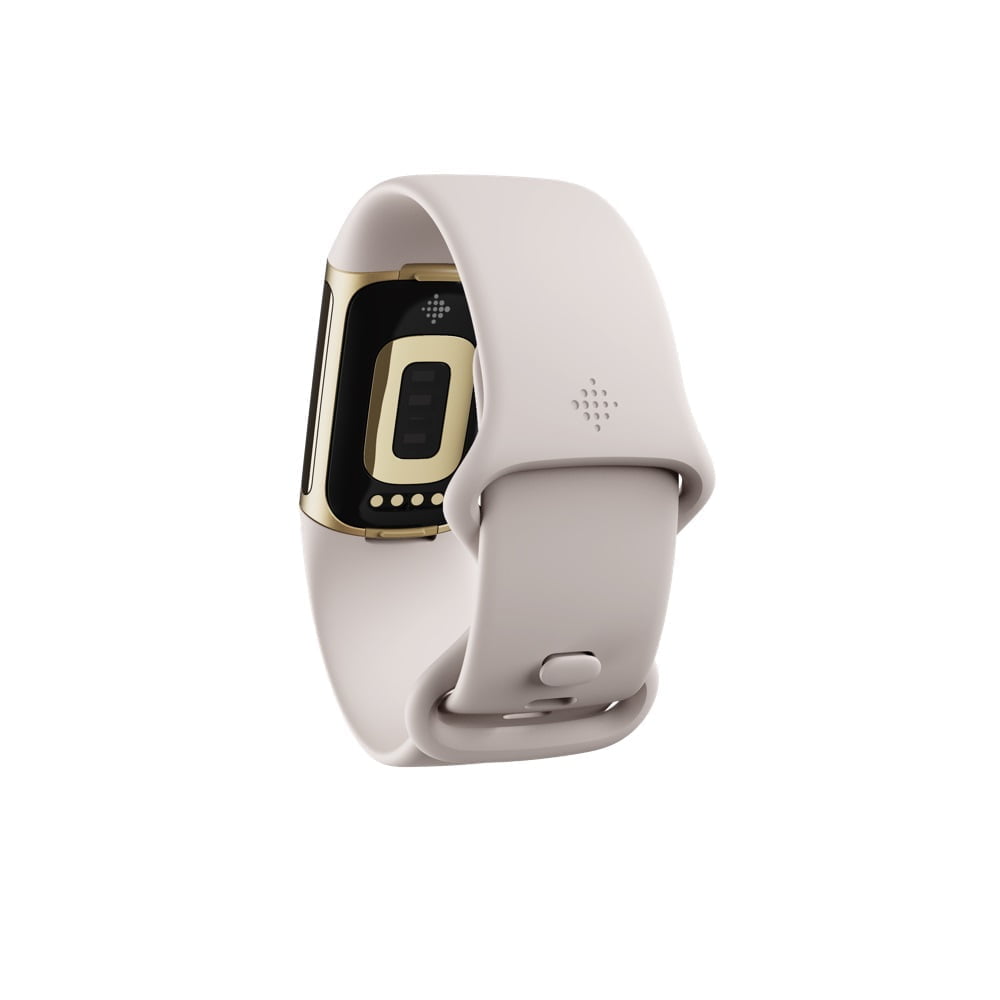 Prod8Fitbit2 Fitbit &Lt;H1&Gt;Fitbit Charge 5 Fitness Tracker - &Lt;Span Class=&Quot;Swatches-Text-Color&Quot;&Gt;Lunar White / Soft Gold Stainless Steel&Lt;/Span&Gt;&Lt;/H1&Gt; Https://Youtu.be/Ozwbsaaygee Do What'S Best For Your Body. Fitbit Charge 5 + Premium Connects The Dots Between Your Activity, Sleep And Stress So You Can Make The Best Decisions For Your Body, Mind And Health. It All Starts With Your 6-Month Premium Membership1 And Daily Readiness2, A Score Based On Activity, Sleep And Heart Rate Variability (Hrv) That Helps You Optimize Your Workout Routine. Your Score Comes With Personalized Activity Recommendations: Low Means Go Easy And Recover--Light Yoga, Deep Breathing--While A High Score Gives You The Green Light To Go All Out. Enhance Your Recovery Routine With Advanced Stress-Management Tools Like The On-Wrist Eda Sensor. Stay Ahead Of Heart Health With Atrial Fibrillation (Afib) Heart Rhythm Assessments Using The On-Wrist Ecg App.3 And You'Ll Always Have Motivation To Reach New Goals With Hundreds Of Guided Workouts, A Gallery Of Refreshing Mindfulness Sessions Plus The Fitness Features You Know And Love Like Active Zone Minutes And Built-In Gps. Fitbit Charge 5 Fitbit Charge 5 Fitness Tracker - Lunar White / Soft Gold Stainless Steel
