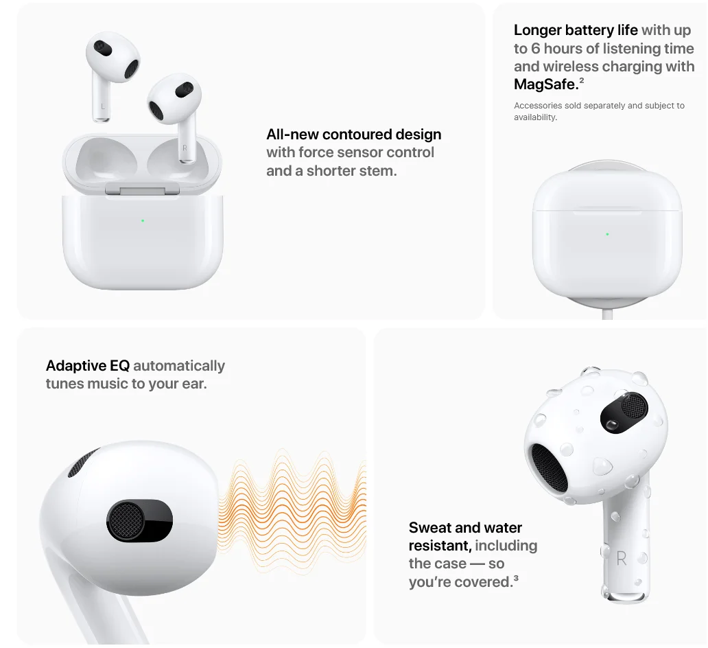 Screenshot 2021 11 25 At 20 42 59 Buy Airpods 3Rd Generation Apple &Lt;H1&Gt;Apple Airpods (3Rd Generation) - White&Lt;/H1&Gt; &Lt;Div Class=&Quot;Rc-Pdsection-Mainpanel Column Large-9 Small-12&Quot;&Gt; &Lt;H2 Class=&Quot;H4-Para-Title&Quot;&Gt;All-New Design&Lt;/H2&Gt; &Lt;Div Class=&Quot;Para-List As-Pdp-Lastparalist&Quot;&Gt; Airpods Are Lightweight And Offer A Contoured Design. They Sit At Just The Right Angle For Comfort And To Better Direct Audio To Your Ear. The Stem Is 33 Percent Shorter Than Airpods (2Nd Generation) And Includes A Force Sensor To Easily Control Music And Calls. &Lt;/Div&Gt; &Lt;/Div&Gt; Apple Airpods Apple Airpods (3Rd Generation) - White (Mme73)