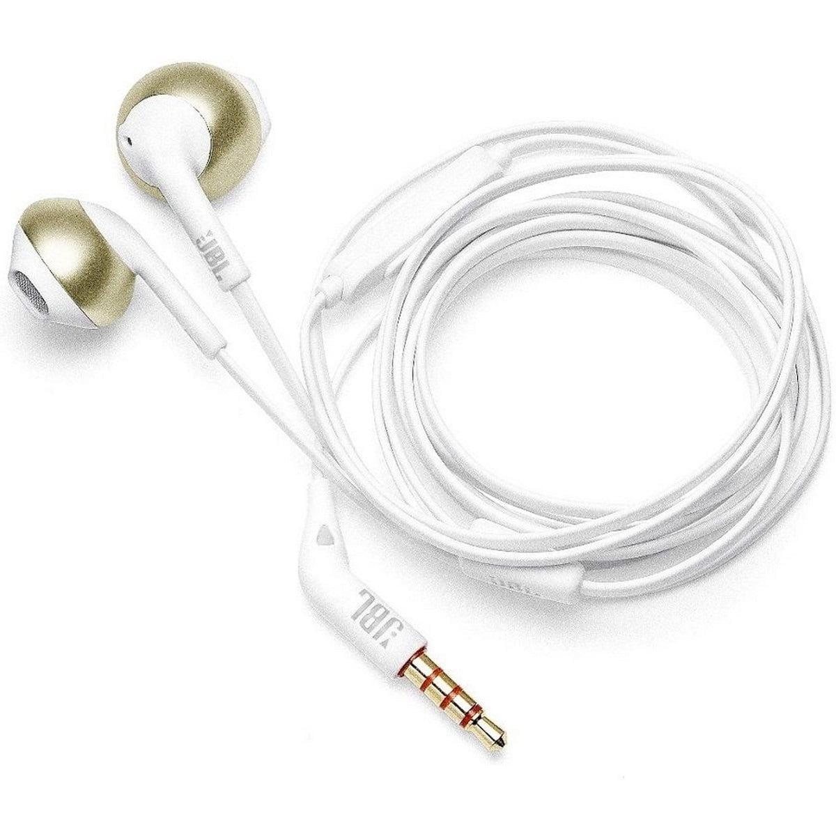 1374567 01 Jbl &Amp;Lt;H1&Amp;Gt;Jbl Tune 205 In-Ear Wired Earphones-Gold&Amp;Lt;/H1&Amp;Gt; Introducing Jbl Tune205 Earbud Headphones With Jbl Pure Bass Sound. They’re Lightweight, Comfortable And Compact. Under The Premium Metalized Housing, A Pair Of 12.5 Mm Drivers Punch Out Some Serious Bass, While The Soft, Ergonomically Shaped Earbuds Ensure The Listening Experience Remains Comfortable For Long-Listening Hours. In Addition, A Single-Button Remote Lets You Control Music Playback, As Well As Answer Calls On The Fly With The Built-In Microphone, Making The Jbl Tune205 Your Everyday Companion For Work, At Home And On The Road. Jbl Earphones Jbl Tune 205 In-Ear Wired Earphones-Gold
