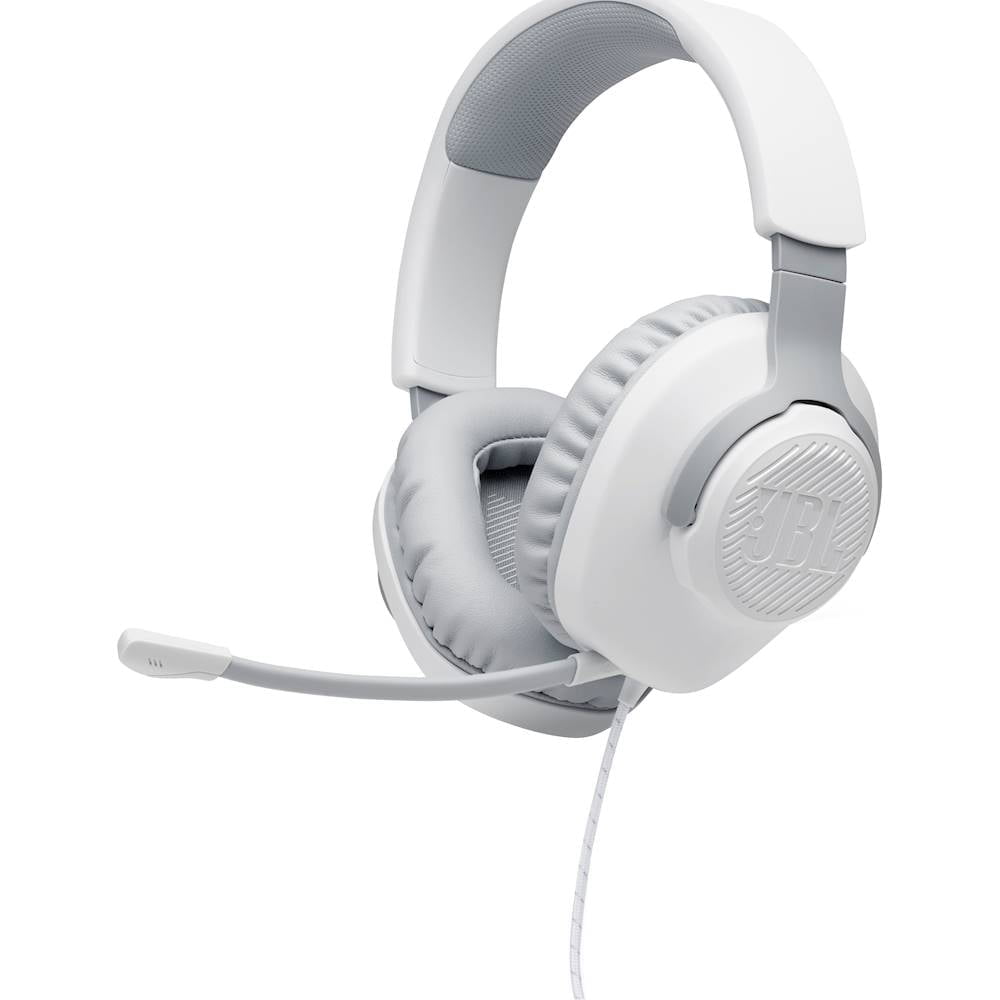 6408560Ld Jbl &Lt;H1 Class=&Quot;Heading-5 V-Fw-Regular&Quot;&Gt;Jbl Quantum 100 Surround Sound Gaming Headset For Pc - White&Lt;/H1&Gt; Https://Www.youtube.com/Watch?V=Igcsbtreq3S Plan Your Team Strategy With This White Jbl Quantum 100 Wired Over-Ear Gaming Headset. The Detachable Directional Boom Microphone Delivers Clear Commands, While Jbl Quantumsound Signature Technology Provides Next-Level Audio Clarity. This Jbl Quantum 100 Wired Over-Ear Gaming Headset Features Memory Foam Ear Cushions For Plush Comfort During Drawn-Out Battles. Jbl Quantum Jbl Quantum 100 Surround Sound Gaming Headset For Pc - White