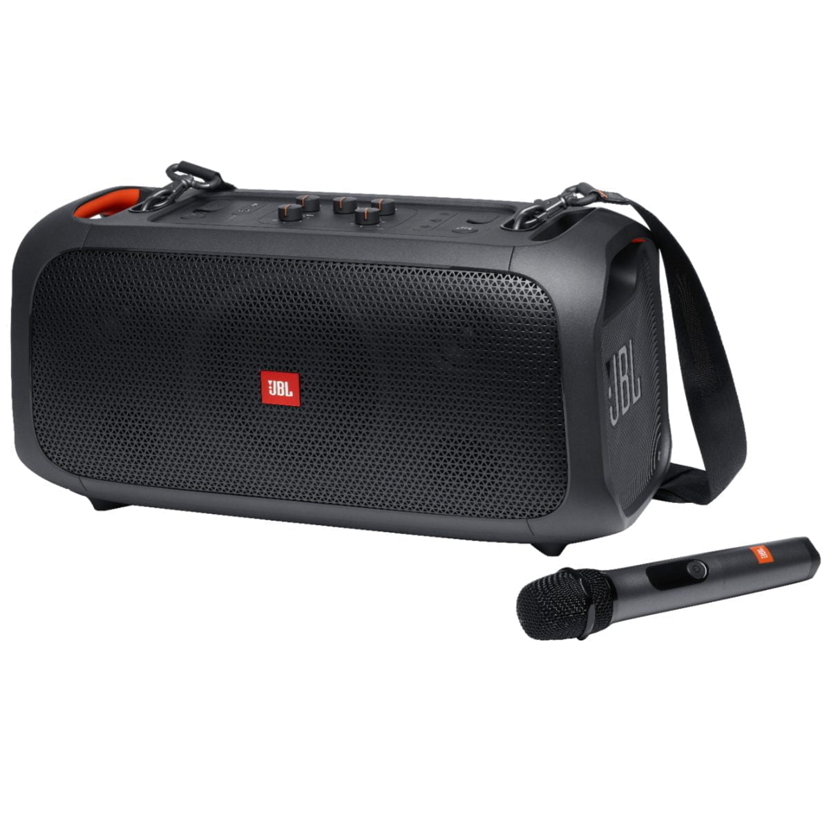 6426699Cv24D Scaled Jbl &Amp;Lt;H1 Class=&Amp;Quot;Heading-5 V-Fw-Regular&Amp;Quot;&Amp;Gt;Jbl - Partybox On-The-Go Portable Party Speaker - Black&Amp;Lt;/H1&Amp;Gt; Take Your Party Anywhere And Sing Everywhere. From Beach Parties To Festivals, The Jbl Partybox On-The-Go Lets You See, Hear And Feel The Beat. Turn It Up Loud With 100 Watts Of Powerful Jbl Pro Sound, Synched To A Dazzling Light Show. Access Your Favorite Tunes With Bluetooth, Usb, Aux And Tws (True Wireless Stereo) Connectivity, Grab A Friend And Sing Your Hearts Out With The Jbl Wireless Mics, Or Use The Instrument Input To Play Along. With A Bottle Opener, Padded Shoulder Strap, Rechargeable Battery And Ipx4 Splash-Proof Protection, The Jbl Partybox On-The-Go Has Everything You Need To Get The Party Started—And Take It With You. Jbl Partybox Jbl Partybox On-The-Go Portable Party Speaker - Black