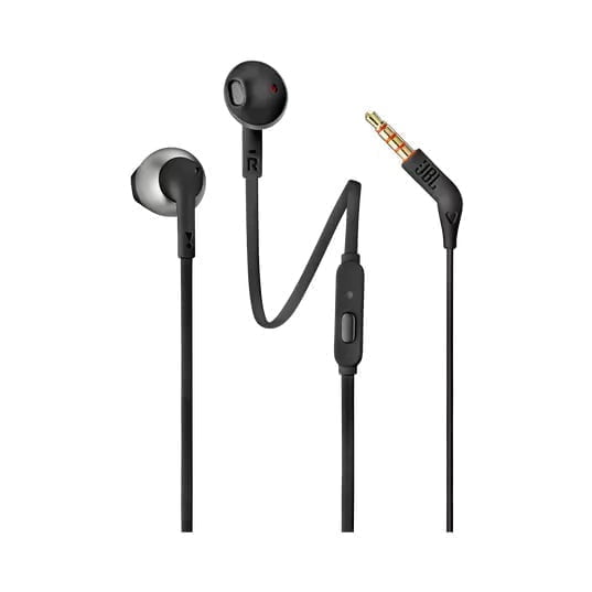 Jbl T205 Black Hero 1605X1605 1 Jbl &Amp;Lt;H1&Amp;Gt;Jbl Tune 205 In-Ear Wired Earphones-Black&Amp;Lt;/H1&Amp;Gt; Introducing Jbl Tune205 Earbud Headphones With Jbl Pure Bass Sound. They’re Lightweight, Comfortable And Compact. Under The Premium Metalized Housing, A Pair Of 12.5 Mm Drivers Punch Out Some Serious Bass, While The Soft, Ergonomically Shaped Earbuds Ensure The Listening Experience Remains Comfortable For Long-Listening Hours. In Addition, A Single-Button Remote Lets You Control Music Playback, As Well As Answer Calls On The Fly With The Built-In Microphone, Making The Jbl Tune205 Your Everyday Companion For Work, At Home And On The Road. Jbl Earphones Jbl Tune 205 In-Ear Wired Earphones-Black