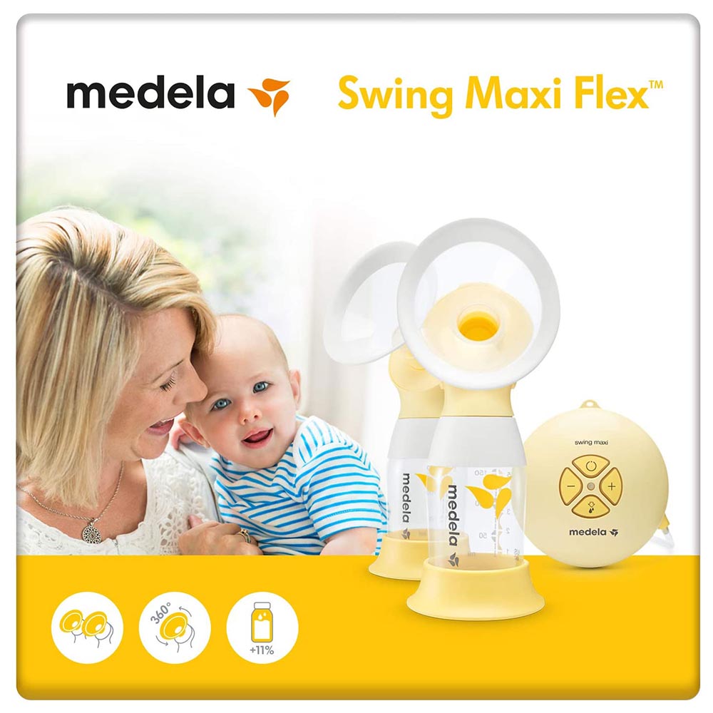 Mmzt 101033841 Medela Swing Maxi Flex Breast Pump 16019612940 Medela &Lt;H1 Class=&Quot;Mtop0&Quot;&Gt;Medela - Swing Maxi Flex Double Electric Breast Pump&Lt;/H1&Gt; Https://Www.youtube.com/Watch?V=6Jgwy593Of4 The Breast Pump Includes A Soft-Touch, Ergonomic Swivel Handle - To Utilise Our Research-Based, Patented 2-Phase Expression Technology. Through Research, Medela Has Learned That There Are Two Distinct Phases Of How Babies Breastfeed. The First Phase, Known As The Stimulation Phase Is When The Baby First Goes To The Breast And Sucks Fast To Initiate The Milk Flow. The Second Phase Of Expression Occurs After Milk Flow Or Let-Down Begins. During This Phase, The Baby Breastfeeds At A Slower Suck Rate For Continued Milk Flow. At Medela, We Integrated This Natural Sucking Behaviour Into Our Breast Pumps To Create Harmony The First Manual Breast Pump To Offer 2-Phase Expression Technology. Harmony'S Single Vacuum Manual Settings Are Easy To Adjust, Making The Pumping Experience Convenient And More Comfortable. Mothers Have The Flexibility To Switch Between The Modes By Adjusting The Handle. This Is The Key To Efficient Breast Pumping And A Major Reason Why Medela Is The Leading Breast Pump Recommended By Doctors For New Mothers. Mothers Can Significantly Reduce The Time Taken To Express Because The Milk Flows Faster And More Easily. &Lt;Pre&Gt;&Lt;B&Gt;We Also Provide International Wholesale And Retail Shipping To All Gcc Countries: Saudi Arabia, Qatar, Oman, Kuwait, Bahrain. Warranty: Pump - 1 Year, Battery - 6 Months&Lt;/B&Gt;&Lt;/Pre&Gt; Breast Pump Medela Swing Maxi Flex Double Electric Breast Pump