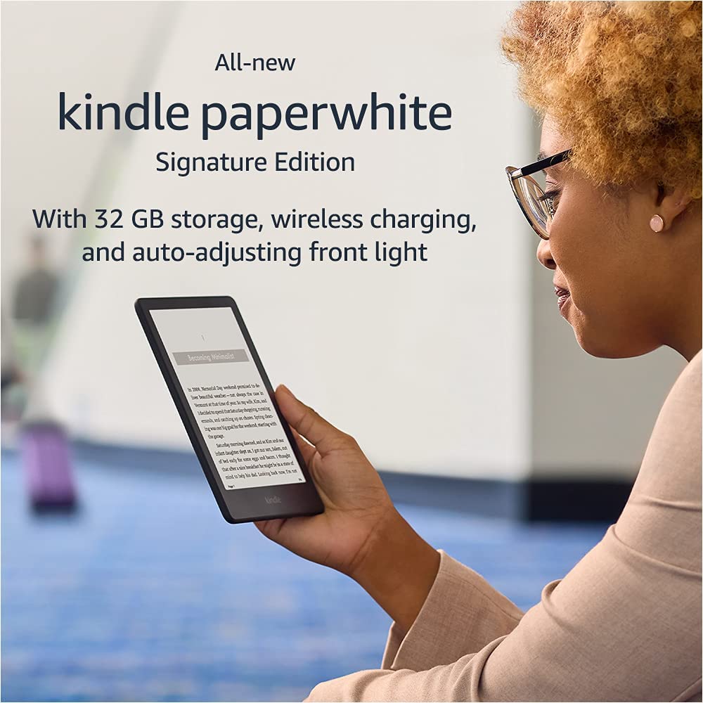 61Oefslp9Ml. Ac Sl1000 Amazon &Lt;H1&Gt;Kindle Paperwhite Signature Edition (32 Gb), 6.8&Quot; Display, Wireless Charging&Lt;/H1&Gt; &Lt;Ul Class=&Quot;A-Unordered-List A-Vertical A-Spacing-Mini&Quot;&Gt; &Lt;Li&Gt;&Lt;Span Class=&Quot;A-List-Item&Quot;&Gt;Get More With Signature Edition – Everything In The All-New Kindle Paperwhite, Plus Wireless Charging, Auto-Adjusting Front Light, And 32 Gb Storage.&Lt;/Span&Gt;&Lt;/Li&Gt; &Lt;Li&Gt;&Lt;Span Class=&Quot;A-List-Item&Quot;&Gt;Purpose-Built For Reading – With A Flush-Front Design And 300 Ppi Glare-Free Display That Reads Like Real Paper, Even In Bright Sunlight.&Lt;/Span&Gt;&Lt;/Li&Gt; &Lt;Li&Gt;&Lt;Span Class=&Quot;A-List-Item&Quot;&Gt;More Reading Time – A Single Charge Via Usb-C Or Compatible Qi Wireless Charger (Sold Separately) Now Lasts Up To 10 Weeks.&Lt;/Span&Gt;&Lt;/Li&Gt; &Lt;Li&Gt;&Lt;Span Class=&Quot;A-List-Item&Quot;&Gt;Adjustable Screen – Now With Adjustable Warm Light And Auto-Adjusting Front Light For A Personalized Reading Experience, Day Or Night.&Lt;/Span&Gt;&Lt;/Li&Gt; &Lt;Li&Gt;&Lt;Span Class=&Quot;A-List-Item&Quot;&Gt;More Books In More Places – Store Thousands Of Titles, Then Take Them All With You.&Lt;/Span&Gt;&Lt;/Li&Gt; &Lt;Li&Gt;&Lt;Span Class=&Quot;A-List-Item&Quot;&Gt;Find New Stories – With Kindle Unlimited, Get Unlimited Access To Over 2 Million Titles, Thousands Of Audiobooks, And More.&Lt;/Span&Gt;&Lt;/Li&Gt; &Lt;/Ul&Gt; Kindle Paperwhite Kindle Paperwhite Signature Edition (32 Gb), 6.8&Quot; Display, Wireless Charging