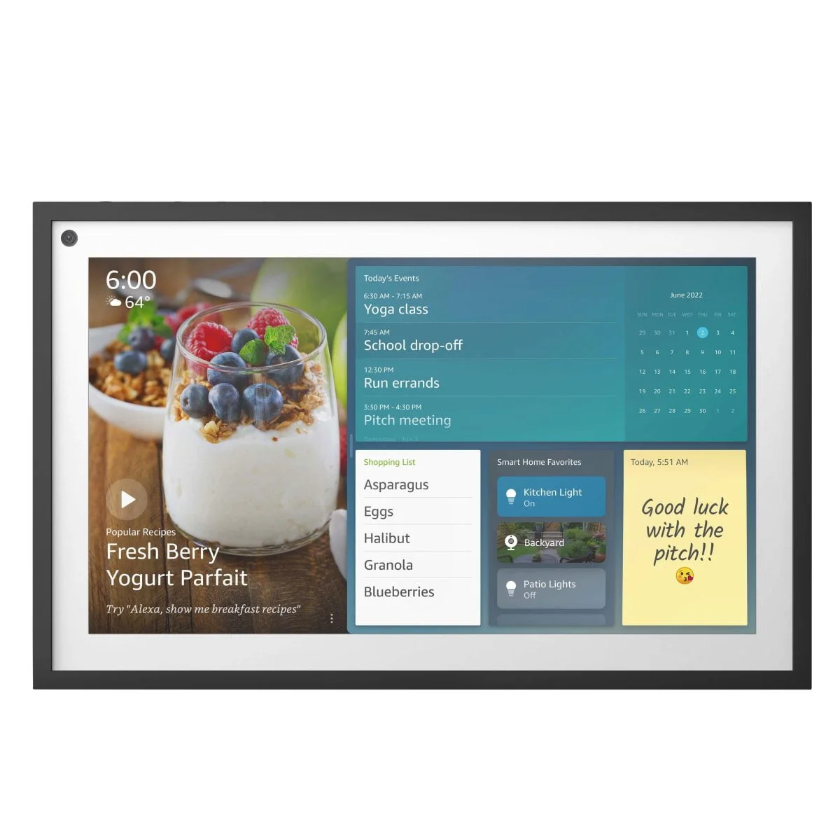 6483122 Sd Scaled Amazon &Amp;Lt;Div Class=&Amp;Quot;Sku-Title&Amp;Quot;&Amp;Gt; &Amp;Lt;H1 Class=&Amp;Quot;Heading-5 V-Fw-Regular&Amp;Quot;&Amp;Gt;Amazon - Echo Show 15 - Full Hd 15.6&Amp;Quot; Smart Display With Alexa - Black/White&Amp;Lt;/H1&Amp;Gt; Https://Www.youtube.com/Watch?V=2Mdhzfymqrc &Amp;Lt;/Div&Amp;Gt; &Amp;Lt;Div Class=&Amp;Quot;Title-Data Lv &Amp;Quot;&Amp;Gt; &Amp;Lt;Ul Class=&Amp;Quot;A-Unordered-List A-Vertical A-Spacing-Mini&Amp;Quot;&Amp;Gt; &Amp;Lt;Li&Amp;Gt;&Amp;Lt;Span Class=&Amp;Quot;A-List-Item&Amp;Quot;&Amp;Gt;Alexa Can Show You Even More – With A 15.6” Full Hd (1080P) Smart Display And 5 Mp Camera, Family Organization And Entertainment Will Look Brilliant. You Can Choose Portrait Or Landscape Orientation.&Amp;Lt;/Span&Amp;Gt;&Amp;Lt;/Li&Amp;Gt; &Amp;Lt;Li&Amp;Gt;&Amp;Lt;Span Class=&Amp;Quot;A-List-Item&Amp;Quot;&Amp;Gt;At-A-Glance Organization – Use Alexa-Powered Widgets To Keep The Family On Track With Shared Calendars, Personal Sticky Notes, To-Do Lists, Shopping Lists, And Assigned Reminders.&Amp;Lt;/Span&Amp;Gt;&Amp;Lt;/Li&Amp;Gt; &Amp;Lt;Li&Amp;Gt;&Amp;Lt;Span Class=&Amp;Quot;A-List-Item&Amp;Quot;&Amp;Gt;Alexa Can Help Feed The Fam – Get Daily Recipe Ideas, Cook Along Hands-Free With Step-By-Step Instructions, Add Ingredients To Your Shopping Cart, Or Simply Order Meal Kits Or Takeout.&Amp;Lt;/Span&Amp;Gt;&Amp;Lt;/Li&Amp;Gt; &Amp;Lt;Li&Amp;Gt;&Amp;Lt;Span Class=&Amp;Quot;A-List-Item&Amp;Quot;&Amp;Gt;Your Smart Home At Your Fingertips – Add Your Most-Used Smart Devices To The Home Screen For Quick Access, And See All Compatible Devices Together On One Dashboard.&Amp;Lt;/Span&Amp;Gt;&Amp;Lt;/Li&Amp;Gt; &Amp;Lt;Li&Amp;Gt;&Amp;Lt;Span Class=&Amp;Quot;A-List-Item&Amp;Quot;&Amp;Gt;So Much Entertainment – Catch Up On Your Favorites With Prime Video, Netflix, Hulu, And More. Or Stream Music, Podcasts, And Audiobooks With Amazon Music, Spotify, And Audible. Pair Your Echo Show 15 With Other Compatible Echo Devices To Enjoy A Fuller Sound.&Amp;Lt;/Span&Amp;Gt;&Amp;Lt;/Li&Amp;Gt; &Amp;Lt;Li&Amp;Gt;&Amp;Lt;Span Class=&Amp;Quot;A-List-Item&Amp;Quot;&Amp;Gt;Your Memories In Full-Screen - With The Photo Frame Feature, You Can Use Your Echo Show 15 To Display Your Albums From Amazon Photos Or Facebook.&Amp;Lt;/Span&Amp;Gt;&Amp;Lt;/Li&Amp;Gt; &Amp;Lt;Li&Amp;Gt;&Amp;Lt;Span Class=&Amp;Quot;A-List-Item&Amp;Quot;&Amp;Gt;Your Day, Your Way – Family Members Can Create Personal Profiles And Use Visual Id And Voice Id To See Their Specific Appointments, Reminders, Recently Played Music, And More.&Amp;Lt;/Span&Amp;Gt;&Amp;Lt;/Li&Amp;Gt; &Amp;Lt;Li&Amp;Gt;&Amp;Lt;Span Class=&Amp;Quot;A-List-Item&Amp;Quot;&Amp;Gt;Designed To Protect Your Privacy – Amazon Is Not In The Business Of Selling Your Personal Information To Others. Built With Multiple Layers Of Privacy Controls Including A Mic/Camera Off Button And A Built-In Camera Shutter.&Amp;Lt;/Span&Amp;Gt;&Amp;Lt;/Li&Amp;Gt; &Amp;Lt;/Ul&Amp;Gt; &Amp;Lt;/Div&Amp;Gt; Echo Show Amazon - Echo Show 15 - Black/White