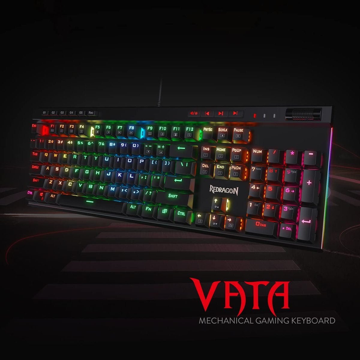 61Z0Emd9Ugs. Ac Sl1500 Redragon &Lt;H1 Id=&Quot;Title&Quot; Class=&Quot;A-Size-Large A-Spacing-None&Quot;&Gt;Redragon K580 Vata Rgb Led Backlit Mechanical Gaming Keyboard&Lt;/H1&Gt; &Lt;Ul Class=&Quot;A-Unordered-List A-Vertical A-Spacing-Mini&Quot;&Gt; &Lt;Li&Gt;&Lt;Span Class=&Quot;A-List-Item&Quot;&Gt;5 Macro Keys: There Are 5 Programmable Macro Keys(G1~G5) On The Keyboard Which Can Be Recorded Macros On The Fly Without Any Additional Software Required To Be Installed. Easy To Edit And Diy Your Stylish Keyboard.&Lt;/Span&Gt;&Lt;/Li&Gt; &Lt;Li&Gt;&Lt;Span Class=&Quot;A-List-Item&Quot;&Gt;Dedicated Multimedia Controls: The Multimedia Controls Let You Quickly Play, Pause, Skip The Music Right From The Keyboard Without Interrupting Your Game. Also, Designed With A Volume/Backlight Adjust Wheel, It'S Easy To Adjust Volume Or Backlight Brightness Directly With The Wheel In The Upper Right Side Of The Keyboard. Very Convenient And Cool Looking.&Lt;/Span&Gt;&Lt;/Li&Gt; &Lt;Li&Gt;&Lt;Span Class=&Quot;A-List-Item&Quot;&Gt;N-Key Rollover: 104 Keys Anti-Ghosting Allows You To Simultaneously Click Multiple Keys. The Floating Keys And Redragon Blue Switches Will Give You A Great Gaming Experience With Fast Response And Nice Clicky Sound.&Lt;/Span&Gt;&Lt;/Li&Gt; &Lt;Li&Gt;&Lt;Span Class=&Quot;A-List-Item&Quot;&Gt;Durability: 50 Million Times Keystroke Test, 60G Actuation Force, And 2.3 Mm Short Travel. Special Double-Shot Injection Molded Keycaps Never Fade Key Font With Waterproof And Dust Resistant Mechanical Switch.&Lt;/Span&Gt;&Lt;/Li&Gt; &Lt;Li&Gt;&Lt;Span Class=&Quot;A-List-Item&Quot;&Gt;Rgb Backlight: 18 Backlight Models Allow You To Type In The Dark. You Can Adjust Its Brightness With A Control Wheel Or Fn + Up/Down. 5 Modes Of Rgb Side Edge Lighting. The Color Of Each Key Lighting On The Keyboard Can Be Customized Easily Without Installing Software, A Great Choice To Diy Your Stylish Keyboard.&Lt;/Span&Gt;&Lt;/Li&Gt; &Lt;/Ul&Gt; Gaming Keyboard Redragon K580 Gaming Keyboard