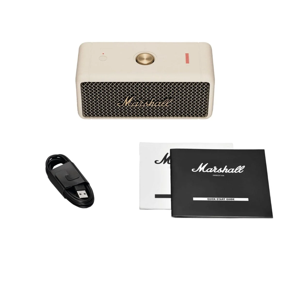 6463394Cv20D Marshall &Lt;H1&Gt;Marshall Emberton Portable Bluetooth Speaker - Cream&Lt;/H1&Gt; Https://Www.youtube.com/Watch?V=Wlqi1Ajwjs0 Emberton Is A Compact Portable Speaker With The Loud And Vibrant Sound Only Marshall Can Deliver. Emberton Utilises True Stereophonic, A Unique Form Of Multi-Directional Sound From Marshall. Experience Absolute 360° Sound Where Every Spot Is A Sweet Spot. With 20+ Hours Of Playtime, You Can Enjoy The Superior Sound Of Marshall For Hours On End. Marshall Emberton Bluetooth Speaker Marshall Emberton Bluetooth Speaker - Cream