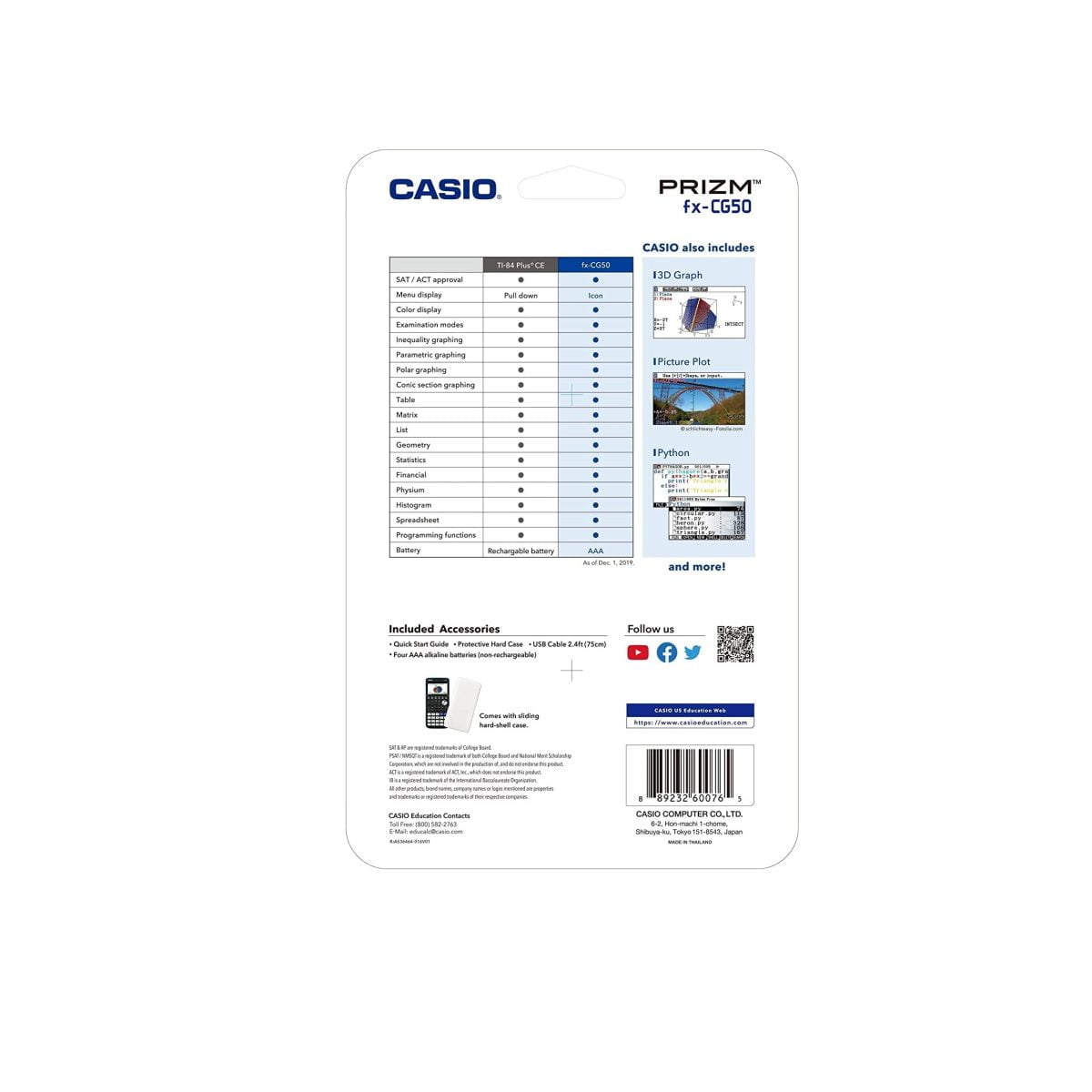 Casio Fx Cg50 Graphic Calculator