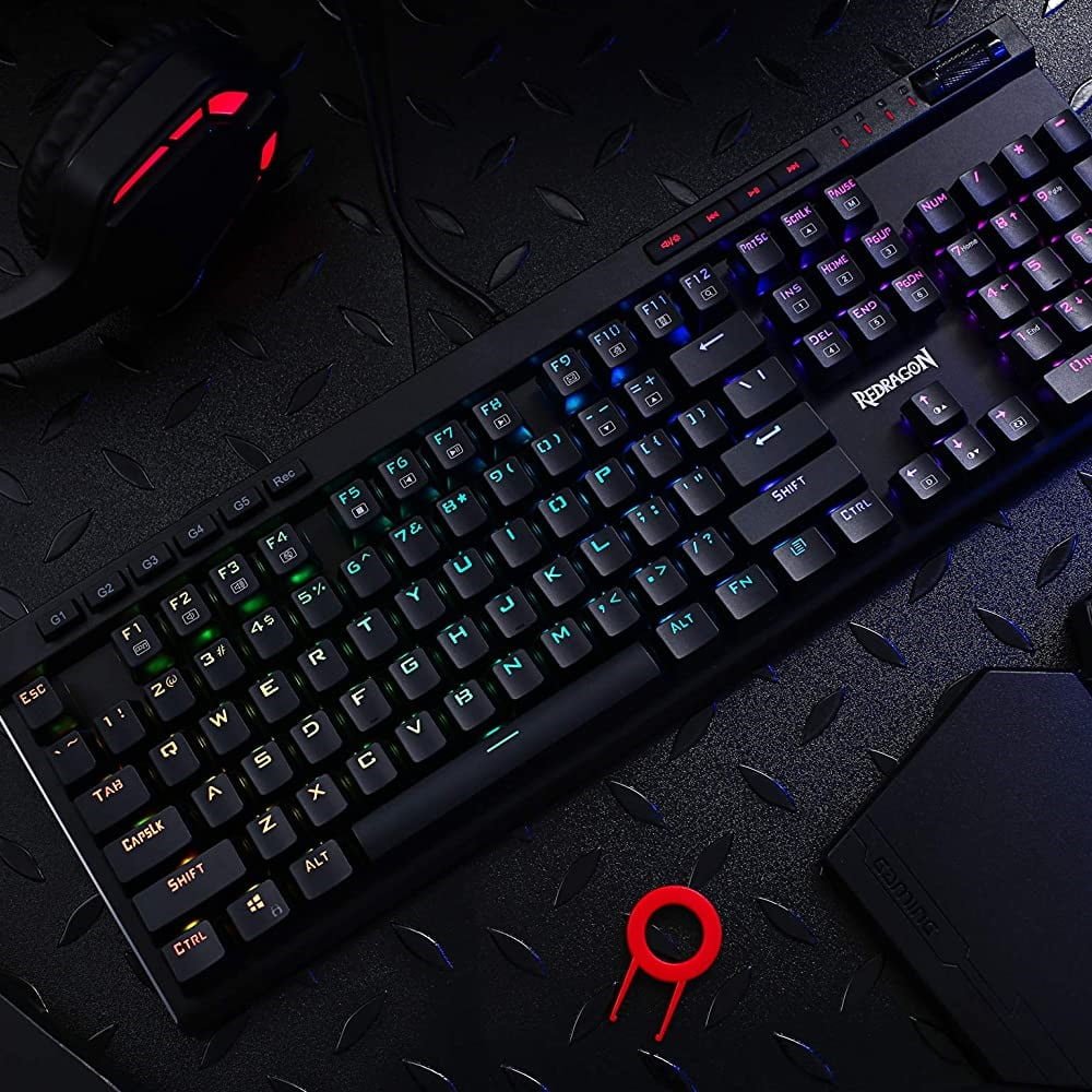 81Ktrfdkmfl. Ac Sl1500 Redragon &Lt;H1 Id=&Quot;Title&Quot; Class=&Quot;A-Size-Large A-Spacing-None&Quot;&Gt;Redragon K580 Vata Rgb Led Backlit Mechanical Gaming Keyboard&Lt;/H1&Gt; &Lt;Ul Class=&Quot;A-Unordered-List A-Vertical A-Spacing-Mini&Quot;&Gt; &Lt;Li&Gt;&Lt;Span Class=&Quot;A-List-Item&Quot;&Gt;5 Macro Keys: There Are 5 Programmable Macro Keys(G1~G5) On The Keyboard Which Can Be Recorded Macros On The Fly Without Any Additional Software Required To Be Installed. Easy To Edit And Diy Your Stylish Keyboard.&Lt;/Span&Gt;&Lt;/Li&Gt; &Lt;Li&Gt;&Lt;Span Class=&Quot;A-List-Item&Quot;&Gt;Dedicated Multimedia Controls: The Multimedia Controls Let You Quickly Play, Pause, Skip The Music Right From The Keyboard Without Interrupting Your Game. Also, Designed With A Volume/Backlight Adjust Wheel, It'S Easy To Adjust Volume Or Backlight Brightness Directly With The Wheel In The Upper Right Side Of The Keyboard. Very Convenient And Cool Looking.&Lt;/Span&Gt;&Lt;/Li&Gt; &Lt;Li&Gt;&Lt;Span Class=&Quot;A-List-Item&Quot;&Gt;N-Key Rollover: 104 Keys Anti-Ghosting Allows You To Simultaneously Click Multiple Keys. The Floating Keys And Redragon Blue Switches Will Give You A Great Gaming Experience With Fast Response And Nice Clicky Sound.&Lt;/Span&Gt;&Lt;/Li&Gt; &Lt;Li&Gt;&Lt;Span Class=&Quot;A-List-Item&Quot;&Gt;Durability: 50 Million Times Keystroke Test, 60G Actuation Force, And 2.3 Mm Short Travel. Special Double-Shot Injection Molded Keycaps Never Fade Key Font With Waterproof And Dust Resistant Mechanical Switch.&Lt;/Span&Gt;&Lt;/Li&Gt; &Lt;Li&Gt;&Lt;Span Class=&Quot;A-List-Item&Quot;&Gt;Rgb Backlight: 18 Backlight Models Allow You To Type In The Dark. You Can Adjust Its Brightness With A Control Wheel Or Fn + Up/Down. 5 Modes Of Rgb Side Edge Lighting. The Color Of Each Key Lighting On The Keyboard Can Be Customized Easily Without Installing Software, A Great Choice To Diy Your Stylish Keyboard.&Lt;/Span&Gt;&Lt;/Li&Gt; &Lt;/Ul&Gt; Gaming Keyboard Redragon K580 Gaming Keyboard