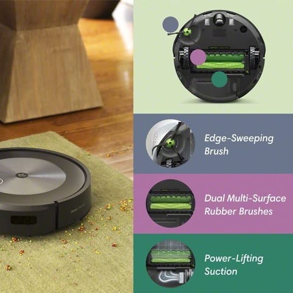 51Lq1Uzlqyl. Ac Irobot &Lt;H1&Gt;Irobot Roomba J7+ Wi-Fi Connected Robot Vacuum - J755840&Lt;/H1&Gt; Https://Www.youtube.com/Watch?V=Jugzehfnbwu * Irobot Roomba J7+ Robot Vacuum + Clean Base® Automatic Dirt Disposal * Imprint® Smart Mapping– Hazard Detection &Amp; Avoidance Cleaning Room, Area. Cleaning Room By Personalized Schedules, Cleans Specific Rooms At Your Voice Command * Navigation: Detects And Avoids Objects, Notifies About Hazards, Cliff Detect To Avoids Stairs,Navigates Under And Around Furniture, Avoids Obstacles Like Cords And Pet Waste With Precisionvision Navigation * Smart Features: App Controlled, Work With Voice Command, Compatible With Alexa,Google,Ali Genie3 * Smart Recharge And Resume Feature: When Battery Gets Low, The Robot Finds Its Base &Amp; Completely Recharges, Then Resumes Cleaning Where It Left Off. * Cleaning Features: Suction Power 10X, Dirt Detect™ Technology, Dual Multi-Surface Brushes, Advanced Sensors Optimize Cleaning, Edge-Sweeping Brush, High-Efficiency Filter. * Customization Features: Personalized Schedule Recommendations, Creates Favorite Cleaning Routines, Pet-Shedding Cleaning Suggestions, Imprint® Link Technology Lets Roomba® Robot Vacuum And Braava Jet® M6 Robot Mop Team Up To Vacuum, Then Mop Automatically In Perfect Sequence &Lt;Pre&Gt;Warranty: 2 Years On Robot, 1 Year On Battery&Lt;/Pre&Gt; Roomba J7+ Irobot Roomba J7+ Robot Vacuum - J755840