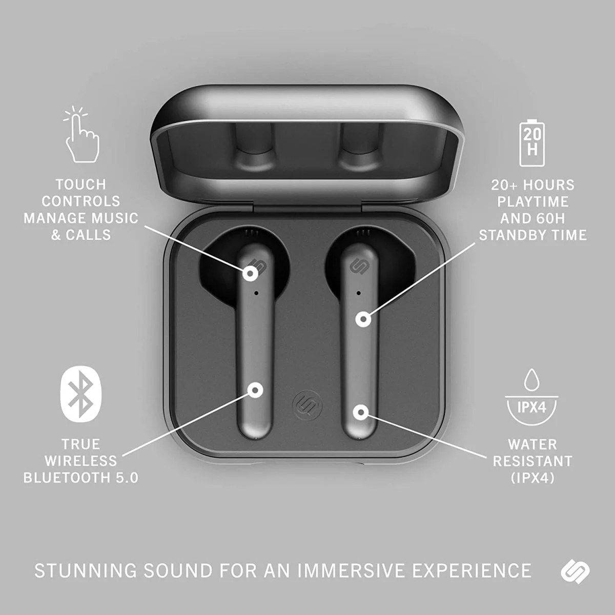 81Pflzoa07L. Ac Sl1500 Urbanista &Lt;H1&Gt;Urbanista Stockholm Plus True Wireless Earbuds - Titanium&Lt;/H1&Gt; Https://Www.youtube.com/Watch?V=_7Uz4Izdmrq &Lt;Ul Class=&Quot;A-Unordered-List A-Vertical A-Spacing-Mini&Quot;&Gt; &Lt;Li&Gt;&Lt;Span Class=&Quot;A-List-Item&Quot;&Gt;Improved Technology Our Bluetooth Earbuds Now Include 20+ Hours Playtime, Plus Charging Case With 5 Extra Charges. Utilising Type C Charging For An Even Quicker Charge Time Of 1.5 Hours, Plus A Reset Button And Led Charge Indicator On The Case&Lt;/Span&Gt;&Lt;/Li&Gt; &Lt;Li&Gt;&Lt;Span Class=&Quot;A-List-Item&Quot;&Gt;Stockholm Plus Wireless Headphones With Bluetooth Are Sleek Earphones That Boast A Stunning Sound  No Matter If You’re Seeking An Immersive Music Experience Or Amazing Audio Clarity For Your Podcast, Our Bluetooth Earphones Have A Lighter Than Air Design To Ensure A Perfect Fit&Lt;/Span&Gt;&Lt;/Li&Gt; &Lt;Li&Gt;&Lt;Span Class=&Quot;A-List-Item&Quot;&Gt;Complete Headset Functions Our Wireless In Ear Headphones Also Include An Enhanced Microphone, So You Can Use Voice Assistance And Make Calls Utilising Voice Control, Whilst Ensuring Your Voice Cuts Through Background Noise During Calls&Lt;/Span&Gt;&Lt;/Li&Gt; &Lt;Li&Gt;&Lt;Span Class=&Quot;A-List-Item&Quot;&Gt;Our Wireless Earphones With Bluetooth Include Intuitive Touch Controls, So You Can Navigate Your Music, Adjust Volume And Take Calls With A Simple Touch. With Our Urbanista Headphones, True Wireless Audio Has Never Been So Easy&Lt;/Span&Gt;&Lt;/Li&Gt; &Lt;Li&Gt;&Lt;Span Class=&Quot;A-List-Item&Quot;&Gt;Distinct Design Our Bluetooth Headphones In Ear Options Now Feature 5 Sleek Colour Choices, Compatible With Any Smart Phone Or Device. Ipx4 Water Resistant Rating Ensures Your Bluetooth Earphones In Ear Pods Meet Your Active Lifestyle Needs&Lt;/Span&Gt;&Lt;/Li&Gt; &Lt;/Ul&Gt; &Lt;Pre&Gt;&Lt;B&Gt;We Also Provide International Wholesale And Retail Shipping To All Gcc Countries: Saudi Arabia, Qatar, Oman, Kuwait, Bahrain. Warranty : 1 Year&Lt;/B&Gt;&Lt;/Pre&Gt; Urbanista Stockholm Plus Earbuds Urbanista Stockholm Plus Earbuds - Titanium