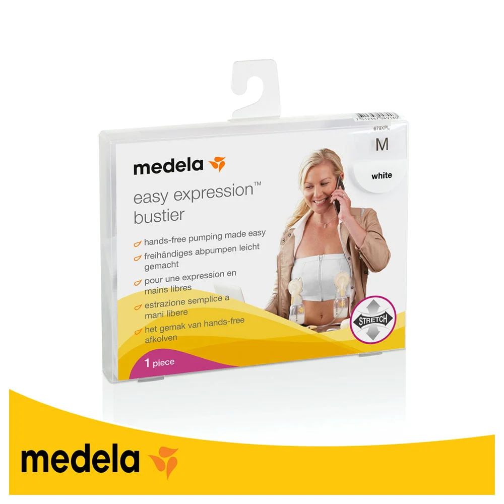 Mmzt 008.0217 Config Medela Easy Expression Bustier 16019612923 Medela &Lt;Div Class=&Quot;Product-Name&Quot;&Gt; &Lt;H1 Class=&Quot;Mtop0&Quot;&Gt;Medela - Easy Expression Bustier - Size Medium - White&Lt;/H1&Gt; &Lt;Div Class=&Quot;Rating_Mw Mtop10&Quot;&Gt;Https://Www.youtube.com/Watch?V=Sirnyhtlysg&Lt;/Div&Gt; &Lt;Div&Gt; Redesigned With Innovative Adaptive Stretch Technology, The Medela Easy Expression Bustier Provides Excellent Fit And Comfort Throughout A Moms Breast Milk Pumping Journey By Adapting Itself To Your Uniquely Changing Body. This Hands Free Pumping Bra Can Be Worn Alone Or Over A Nursing Bra Or Camisole And Was Made For Busy, Active Lifestyles And Uncomplicated Multitasking Pump When Needed And Keep Your Hands And Arms Free For Independence During Your Pumping Sessions And For A More Convenient Overall Experience. The Easy Expression Bustier Retains Its Shape, Even After Multiple Spins In The Washing Machine Its Gentle Nylon And Spandex Blend Is Machine-Washable And Designed For Use With All Medela Double Electric Breast Pumps. Reinforced Openings Provide Exceptional No-Slip Support And An Integrated Top Hook Has Been Added To The Design For Even Easier Zipping And Adaptability To Your Body. The Medela Easy Expression Bustier Is Available In Neutral Black Or Nude Shades And Is Made From 85% Nylon And 15% Spandex For A Comfortable Fit That Is As Gentle Against Your Skin As It Is Supportive, Allowing Moms More Freedom While Double Pumping &Lt;/Div&Gt; &Lt;/Div&Gt; &Lt;H3&Gt;&Lt;Strong&Gt;Note: Breast Pump Not Included&Lt;/Strong&Gt;&Lt;/H3&Gt; Please Allow Additional 2-3 Days Over The Estimated Delivery Time Given At Check Out &Lt;Pre&Gt;&Lt;B&Gt;We Also Provide International Wholesale And Retail Shipping To All Gcc Countries: Saudi Arabia, Qatar, Oman, Kuwait, Bahrain. &Lt;/B&Gt;&Lt;/Pre&Gt; Expression Bustier Medela - Easy Expression Bustier - Size Medium- White