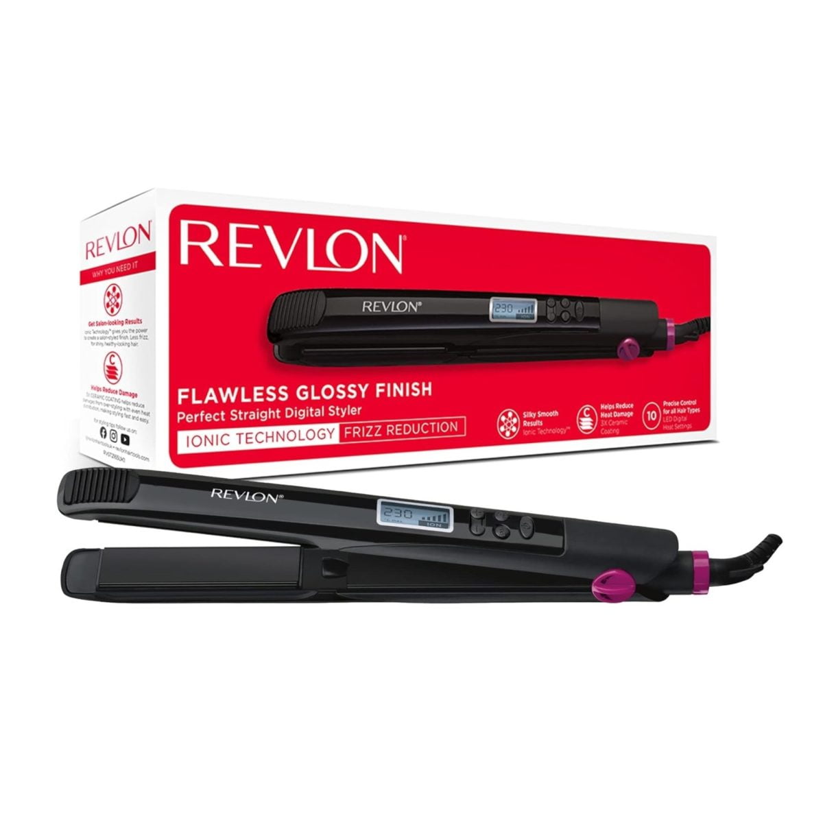 Revlon Perfect Straight 230 Digital Styler -Black Rvst2165