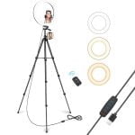 TaoTronics 12" Selfie Ring Light With 3 Color Modes And 2 Phone Holders