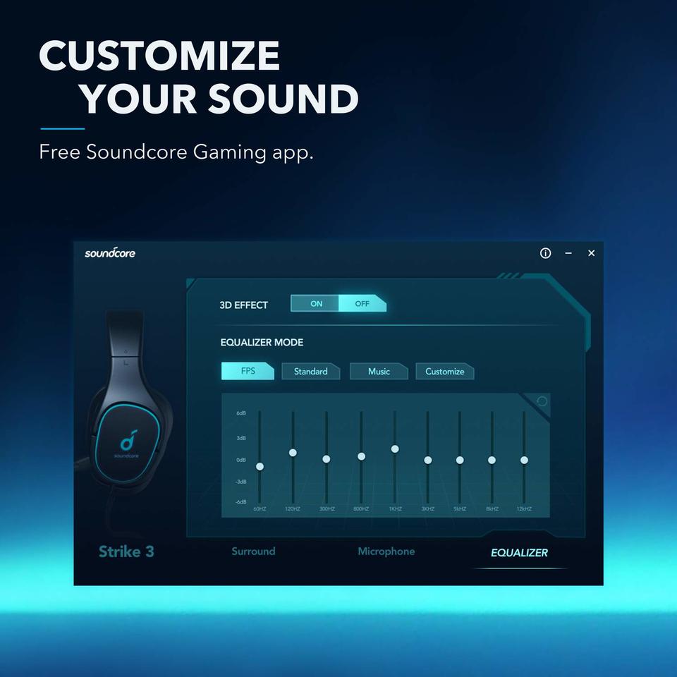 Anker Soundcore Strike 3 Gaming Headset Blackblue 4 Soundcore &Lt;H2 Class=&Quot;Product_Title Entry-Title&Quot;&Gt;Anker Soundcore Strike 3 Gaming Headset – Black/Blue&Lt;/H2&Gt; Enhance Your Gaming Experience With The Anker Soundcore Strike 3 Gaming Headset. This Headset Features A Comfortable, Ergonomic Design And Powerful Audio Drivers For Immersive Sound. The Built-In Microphone Ensures Clear Communication With Your Teammates, While The Noise-Cancelling Technology Helps Eliminate Distractions. The Strike 3 Is Also Compatible With A Variety Of Gaming Platforms, Making It A Versatile Choice For Any Gamer. Shop Now At Lablaab.com, Your Trusted Online Store In Dubai, Uae, And Get Fast Shipping Across The Gulf Cooperation Council. &Lt;Ul&Gt; &Lt;Li&Gt;Ps4 Headset&Lt;/Li&Gt; &Lt;Li&Gt;Pc Headset&Lt;/Li&Gt; &Lt;Li&Gt;7.1 Surround Sound&Lt;/Li&Gt; &Lt;Li&Gt;Sound Enhancement For Fps Games&Lt;/Li&Gt; &Lt;Li&Gt;Noise Isolating Mic&Lt;/Li&Gt; &Lt;Li&Gt;Led Light&Lt;/Li&Gt; &Lt;Li&Gt;Cooling Gel-Infused Cushions&Lt;/Li&Gt; &Lt;/Ul&Gt; Anker Anker Soundcore Strike 3 Gaming Headset
