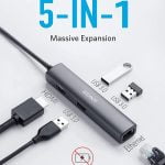 Anker USB C Hub [Upgraded], 5-in-1 USB C Adapter with 4K USB C to HDMI, Ethernet Port, 3 USB 3.0 Ports