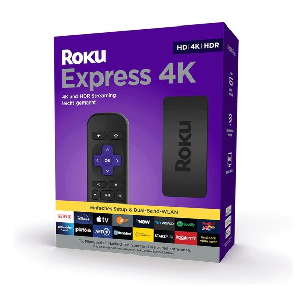 مشغل وسائط روكو إكسبرس إتش دي (Roku Express HD) بصورة 4K رائعة وألوان HDR زاهية