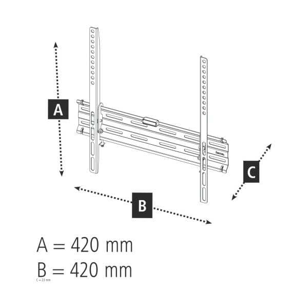 Hama Fix TV Wall Bracket 118104 , 400x400, 165 cm (65")- Black