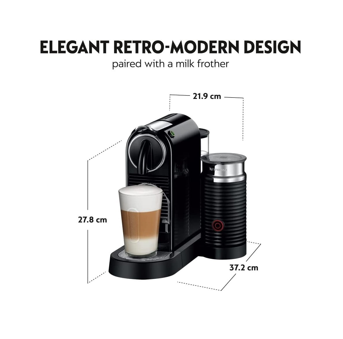 Nespresso Citiz And Milk D123 Black Coffee Machine - Uae Version
