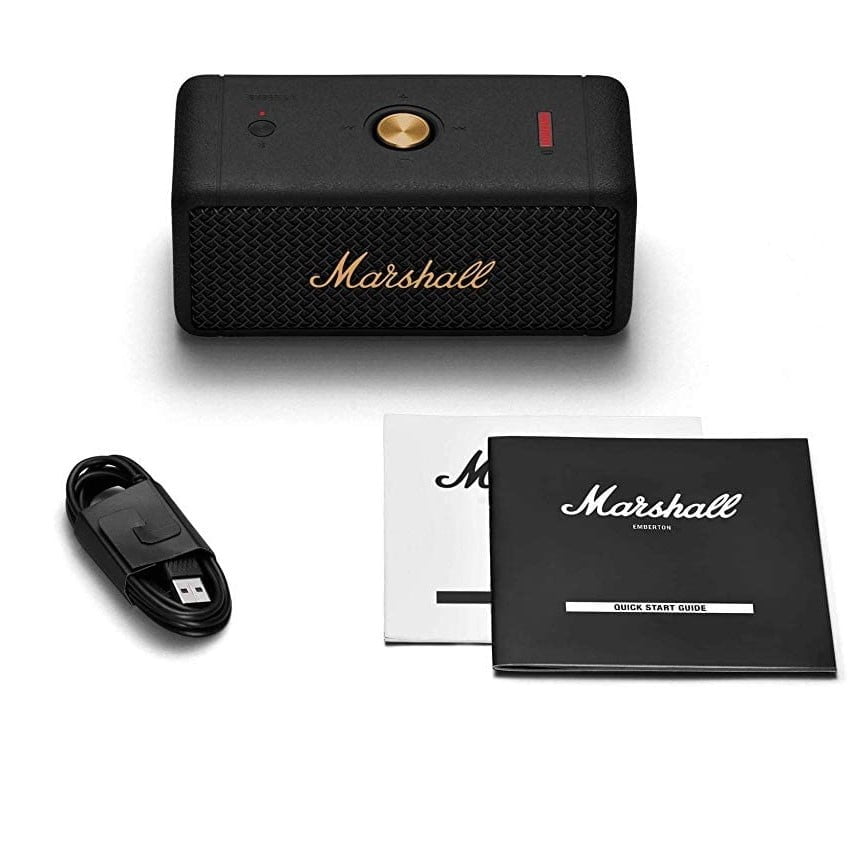 Marshall Emberton Bluetooth Speaker - Blaack And Brass