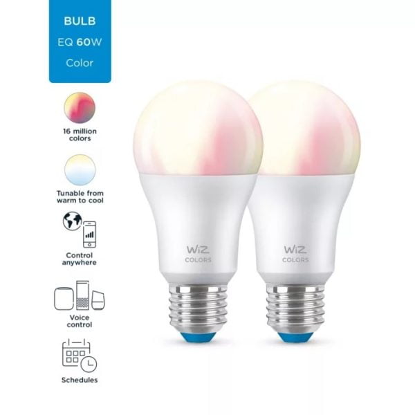 Wiz Wi-Fi Color Light Bulb 9W A60 806Lm 2pf/6 White