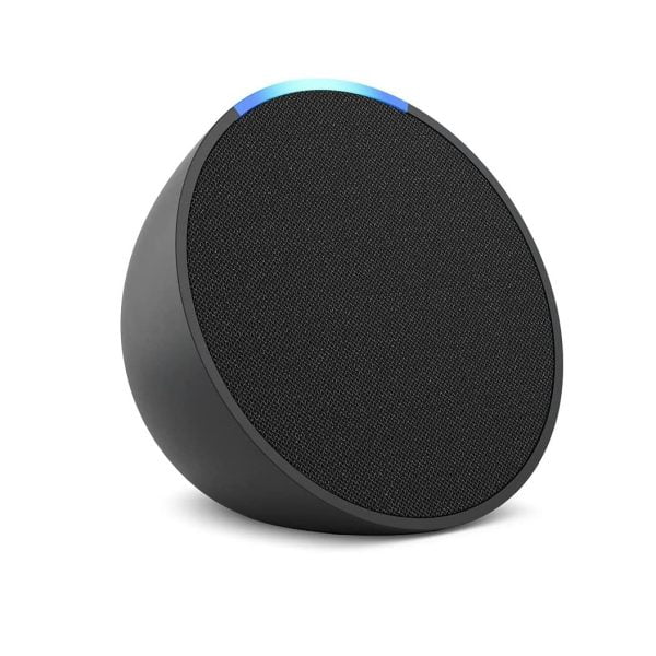 Echo Pop Wi-Fi & Bluetooth smart speaker with Alexa Now available in Khaleeji Arabic - Charcoal