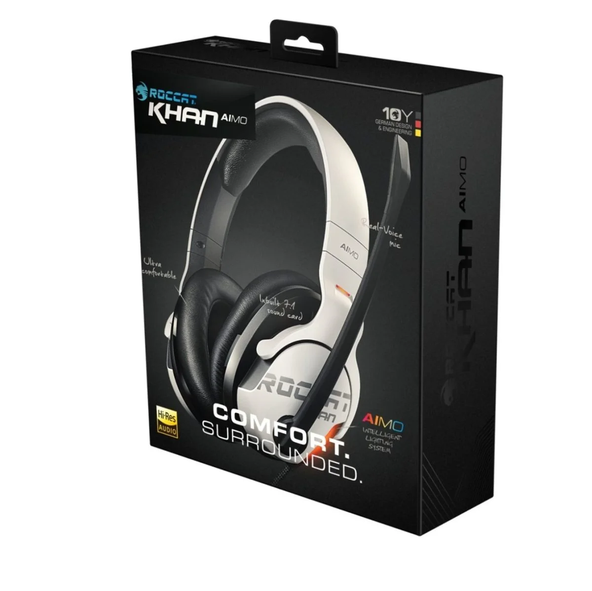 Roccat Khan Aimo Rgb Wired Hi-Res 7.1 Surround Sound Gaming Headset - White