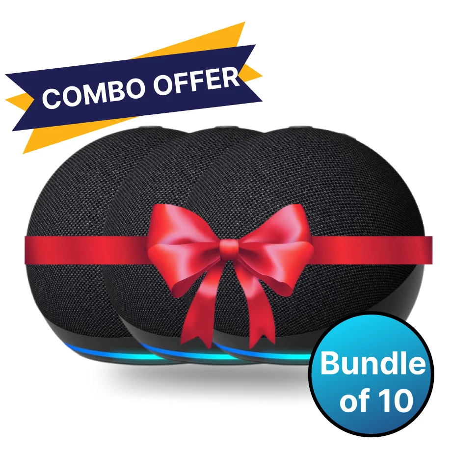 Echo Dot 5Th Generation, 2022 Release (Arabic Or English) - Charcoal Combo Offer (Bundle Of 10)