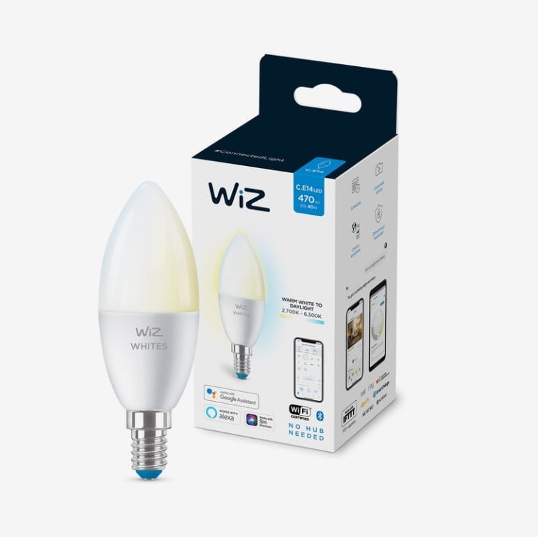 Wiz Candle C37 E14 Wi-Fi Ble 40W 927-65 Tw 1Pf/6