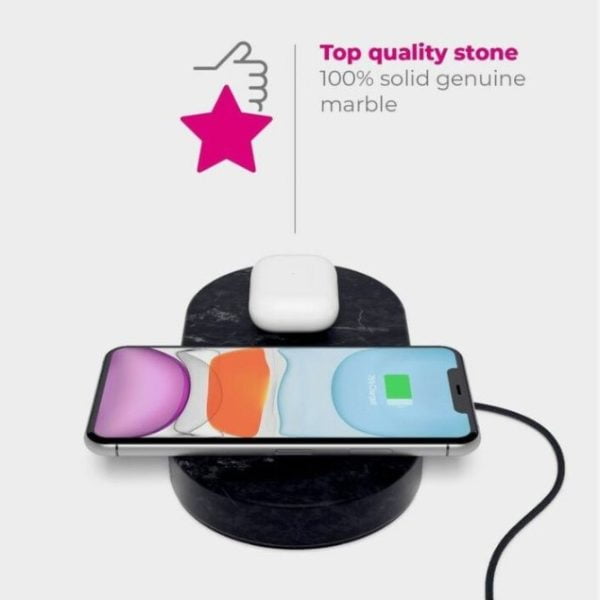 Eggtronic Stone Dual Wireless Charger Black Marble