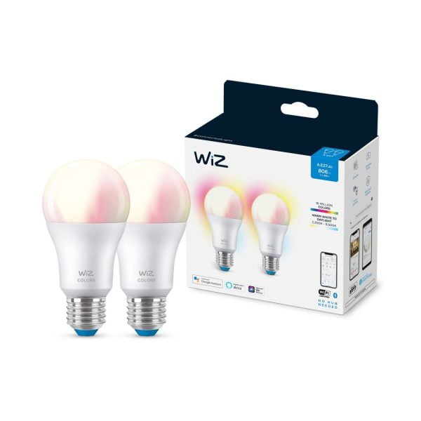 Wiz Wi-Fi Color Light Bulb 9W A60 806Lm 2pf/6 White