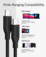 Anker PowerLine III Flow USB-C to USB-C Cable 100W (0.9m/3ft) – Midnight Black A8552h11