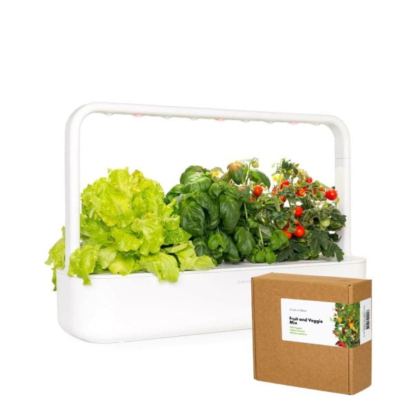Combo offer Click & Grow Smart Garden 9 - White + Fruit and Veggie Mix Smart Garden refill (Pack 0f 9)
