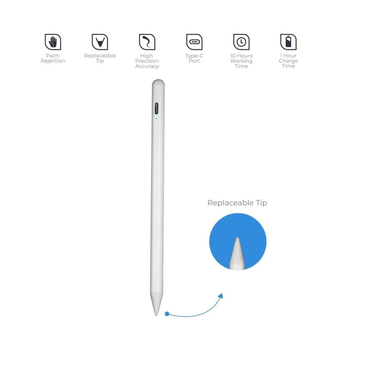 Blupebble Sketch Pro Stylus For Ipad White