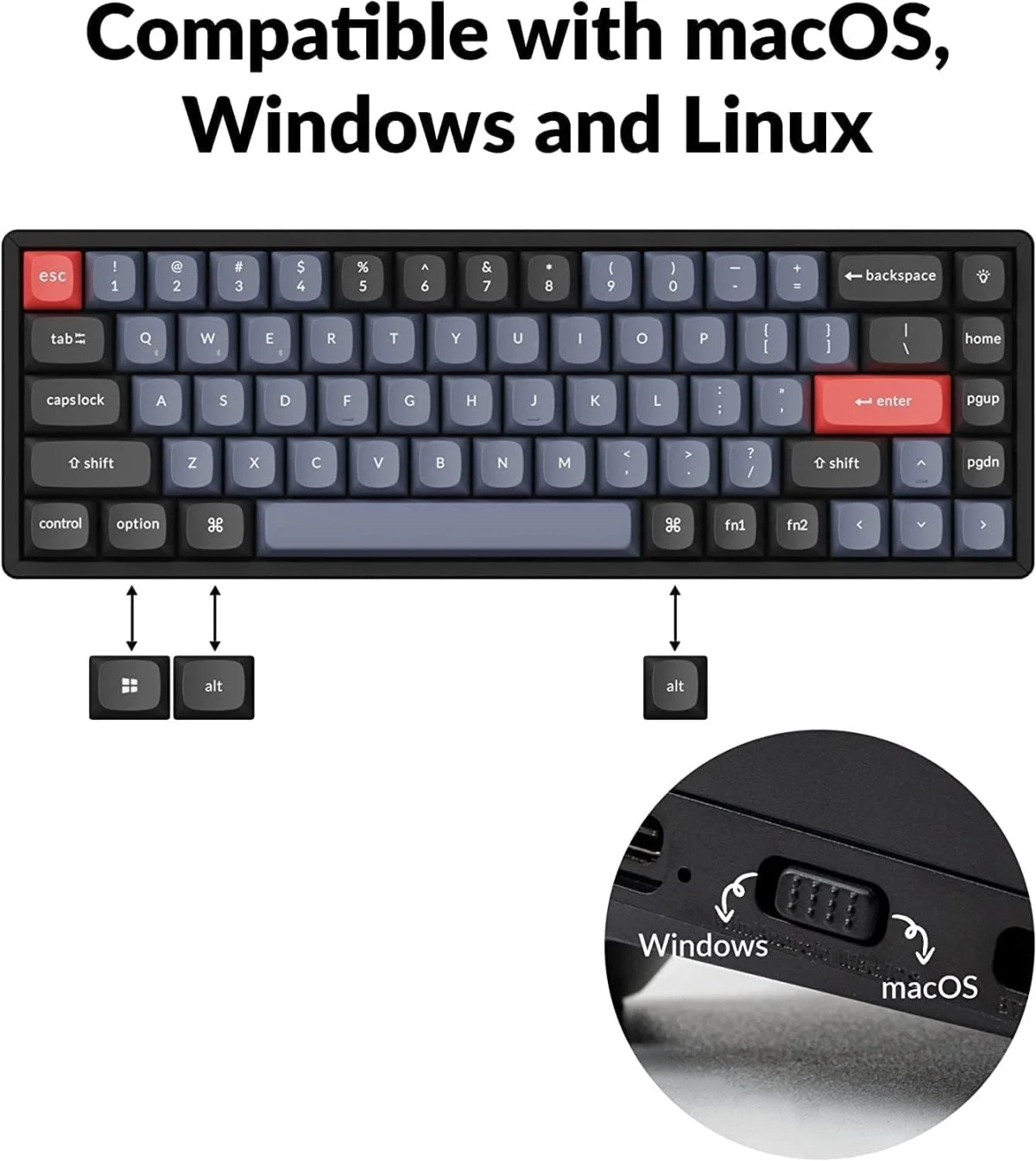 Keychron K6 Pro Qmk/Via Wireless Custom Mechanical Keyboard - Brown Switch