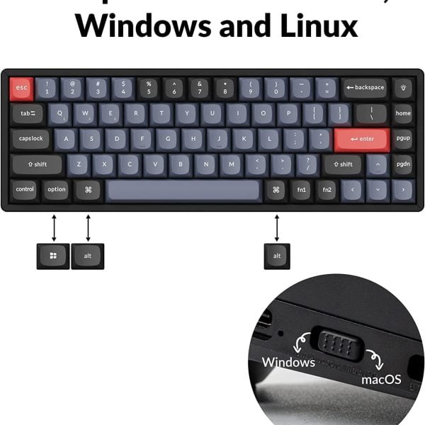 Keychron K6 Pro QMK/VIA Wireless Custom Mechanical Keyboard - Brown Switch