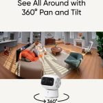 eufy Security Indoor Cam S350, Dual Cameras, 4K UHD Resolution Security Camera with 8× Zoom and 360°- white