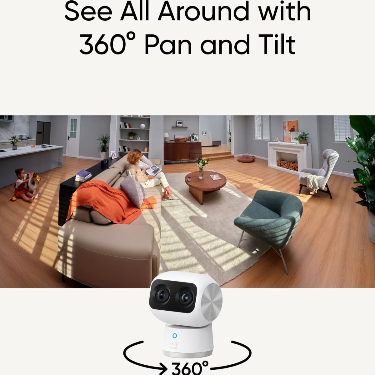 Eufy Security Indoor Cam S350, Dual Cameras, 4K Uhd Resolution Security Camera With 8× Zoom And 360°- White