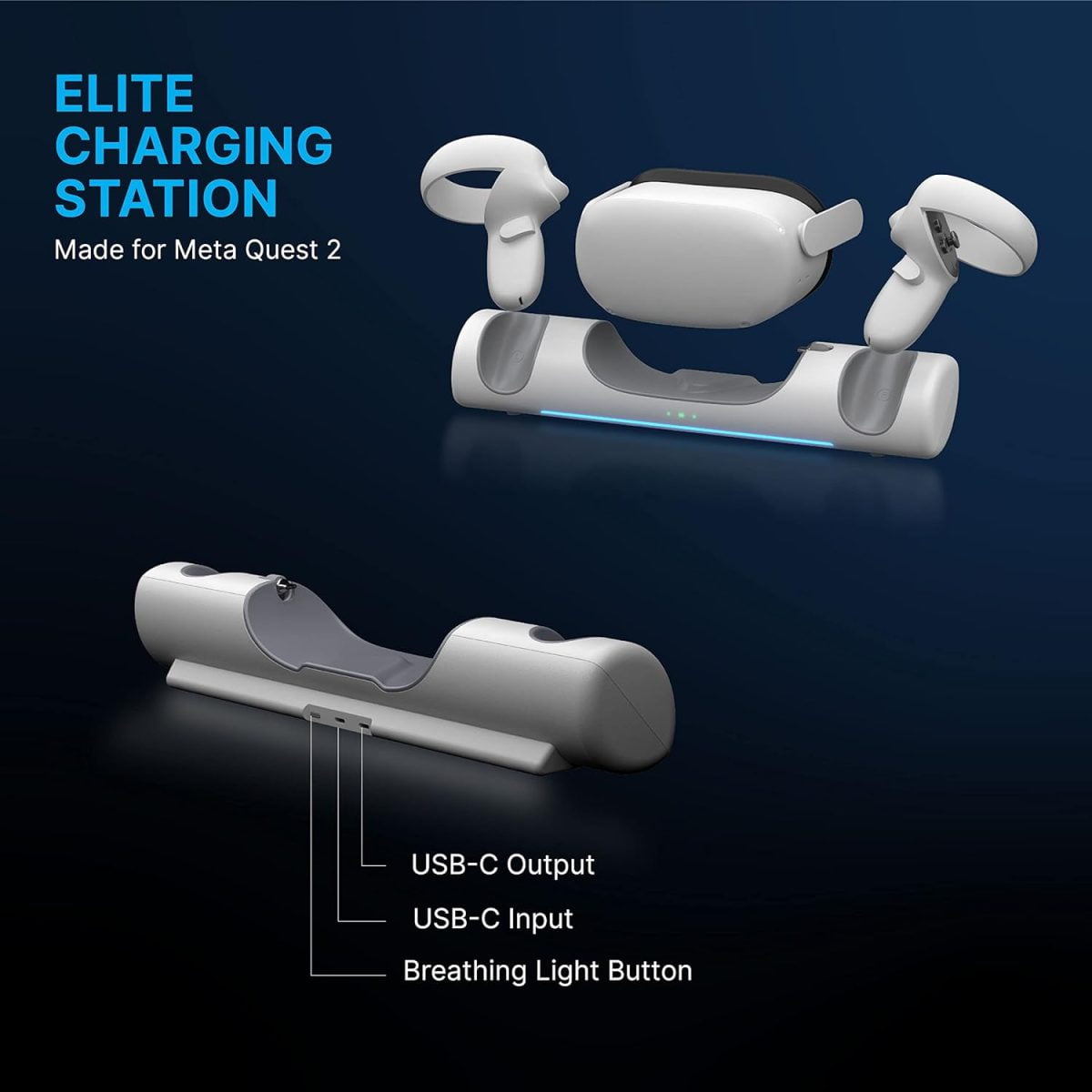 Blupebble Elite Charging Station Designed For Quest 2