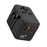 Blupebble Passport 2.1 World Travel Adapter - Black