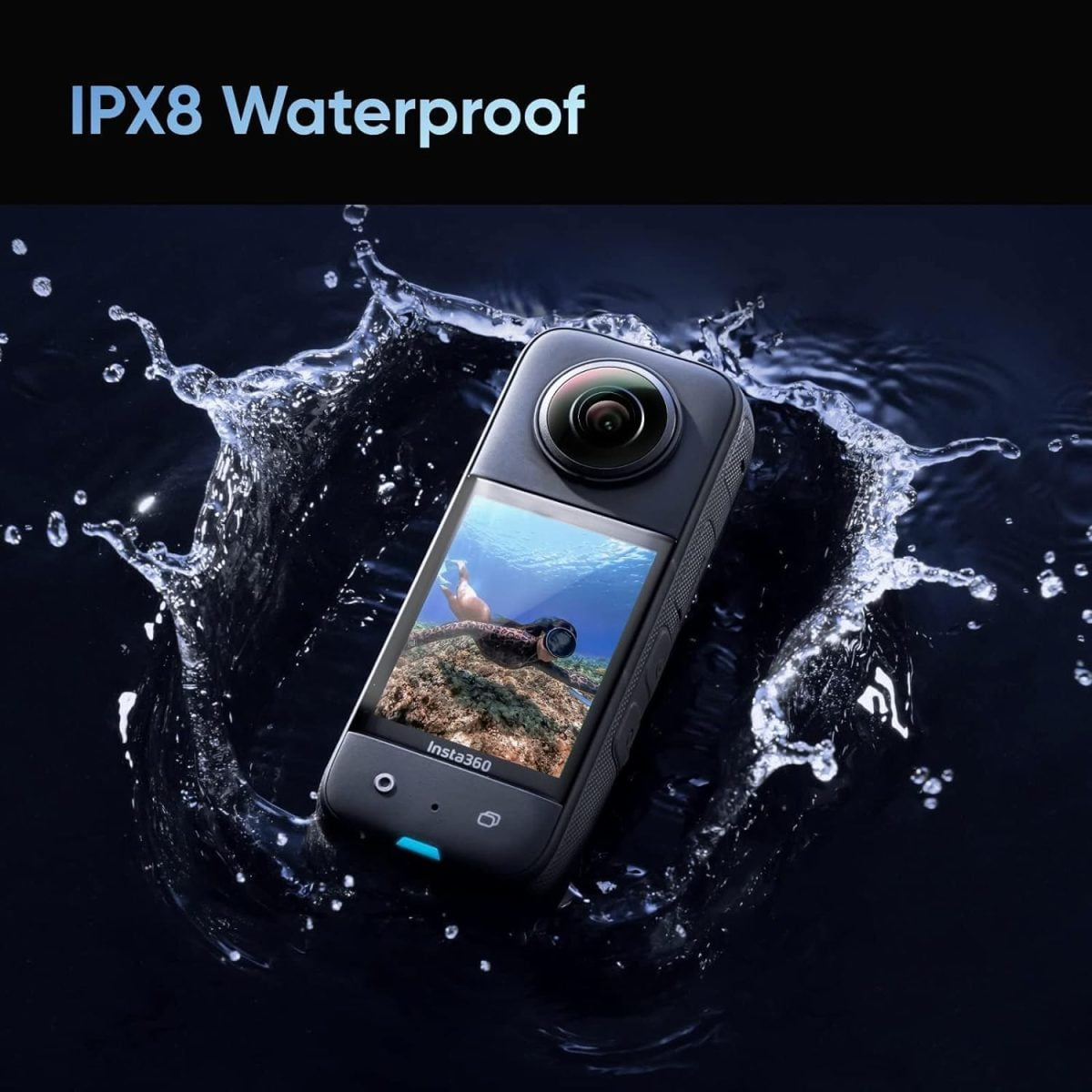 Insta360 X3 Action Camera Dual-Mode 360 &Amp; Standard Pocket, 33'' Waterproof - Black