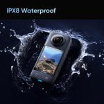 Insta360 X3 Action Camera Dual-Mode 360 & Standard Pocket, 33'' Waterproof - Black