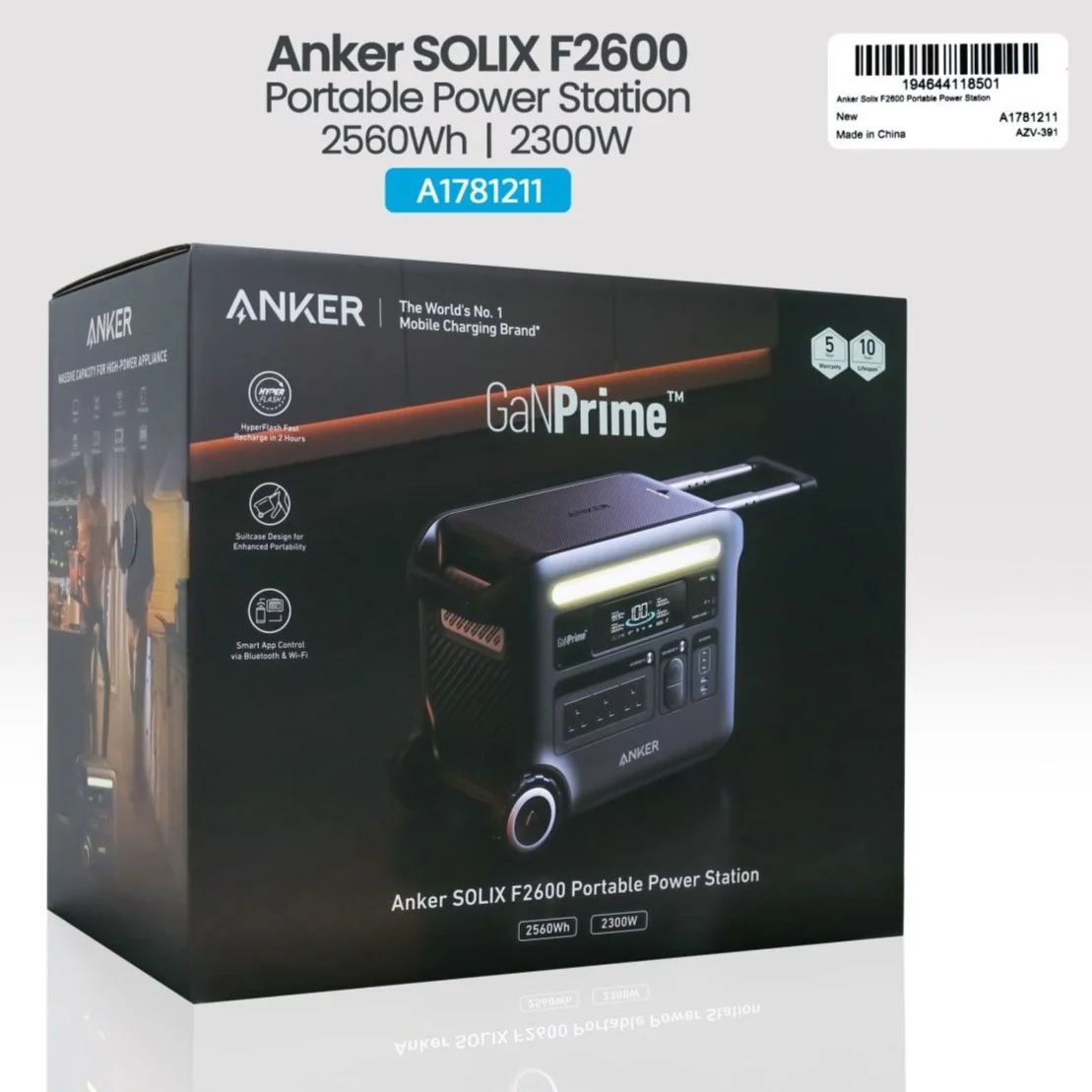 Anker Solix F2600 Solar Generator - 2560Wh | 2300W  Power Station A1781211