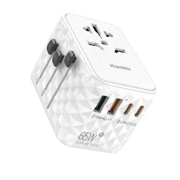 Blupebble Passport 2.1 World Travel Adapter - White