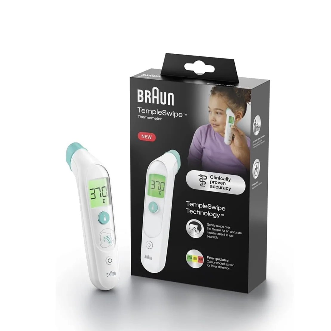 Braun Templeswipe Forehead Thermometer - White Bst200