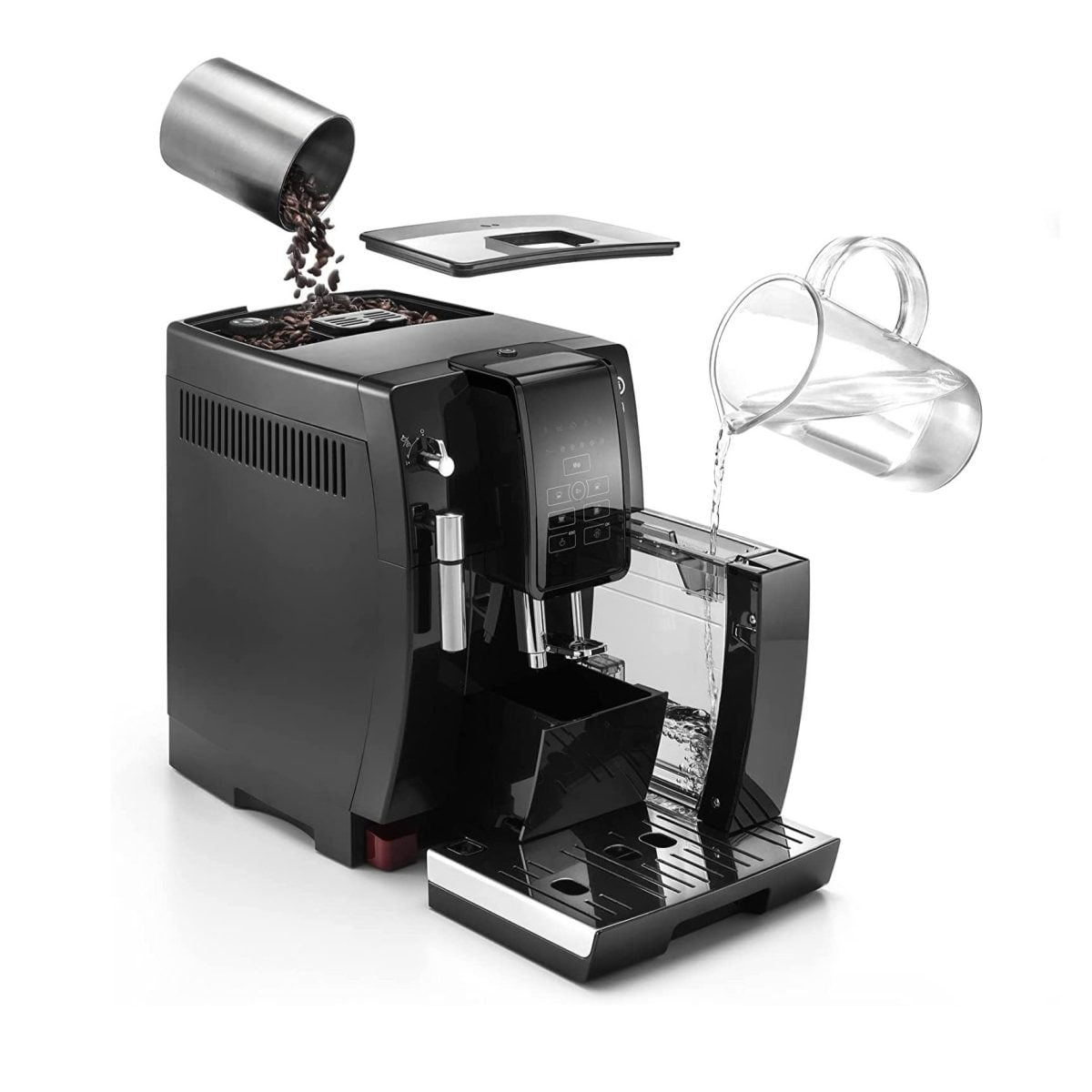 Delonghi Dinamica Black Fully Automatic Coffee Machine Ecam350.15.B - Black
