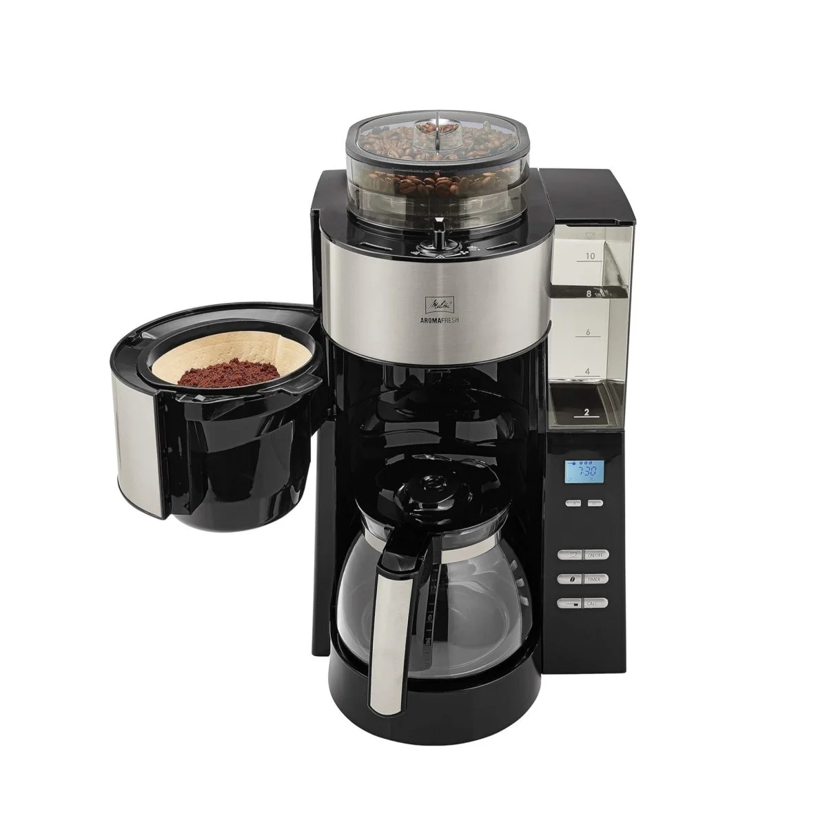 Melitta Aromafresh Drip Filter Coffee Machine With Grinder &Amp; Glass Jug - 1021-03